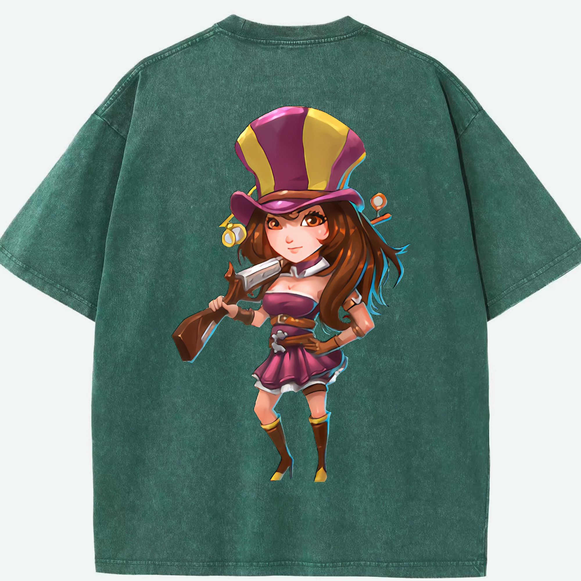 リーグ・オブ・レジェンド League of Legends LOL 綿100% ヴィンテージ風 半袖Tシャツ（背面プリント）